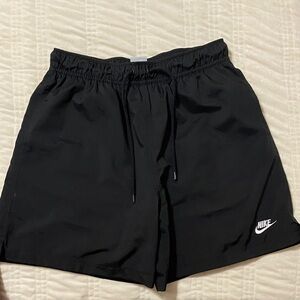 Nike Black Casual Athletic Shorts with White Swoosh